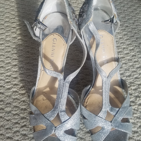 Sparkly Silver Beaded Heels - Picture 2 of 4